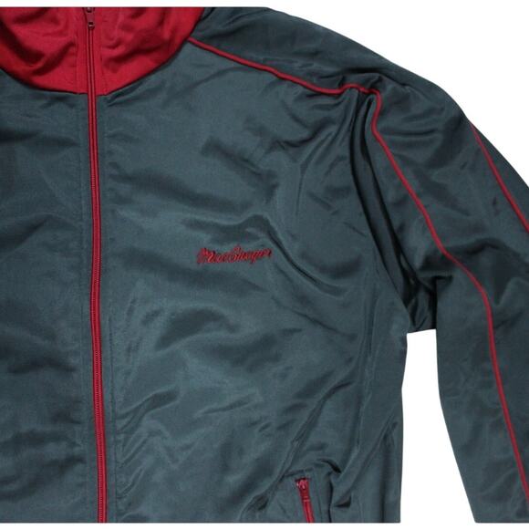 Vintage MacGregor track jacket full zip grey red trim sz L polyester 70s 80s - Picture 2 of 4